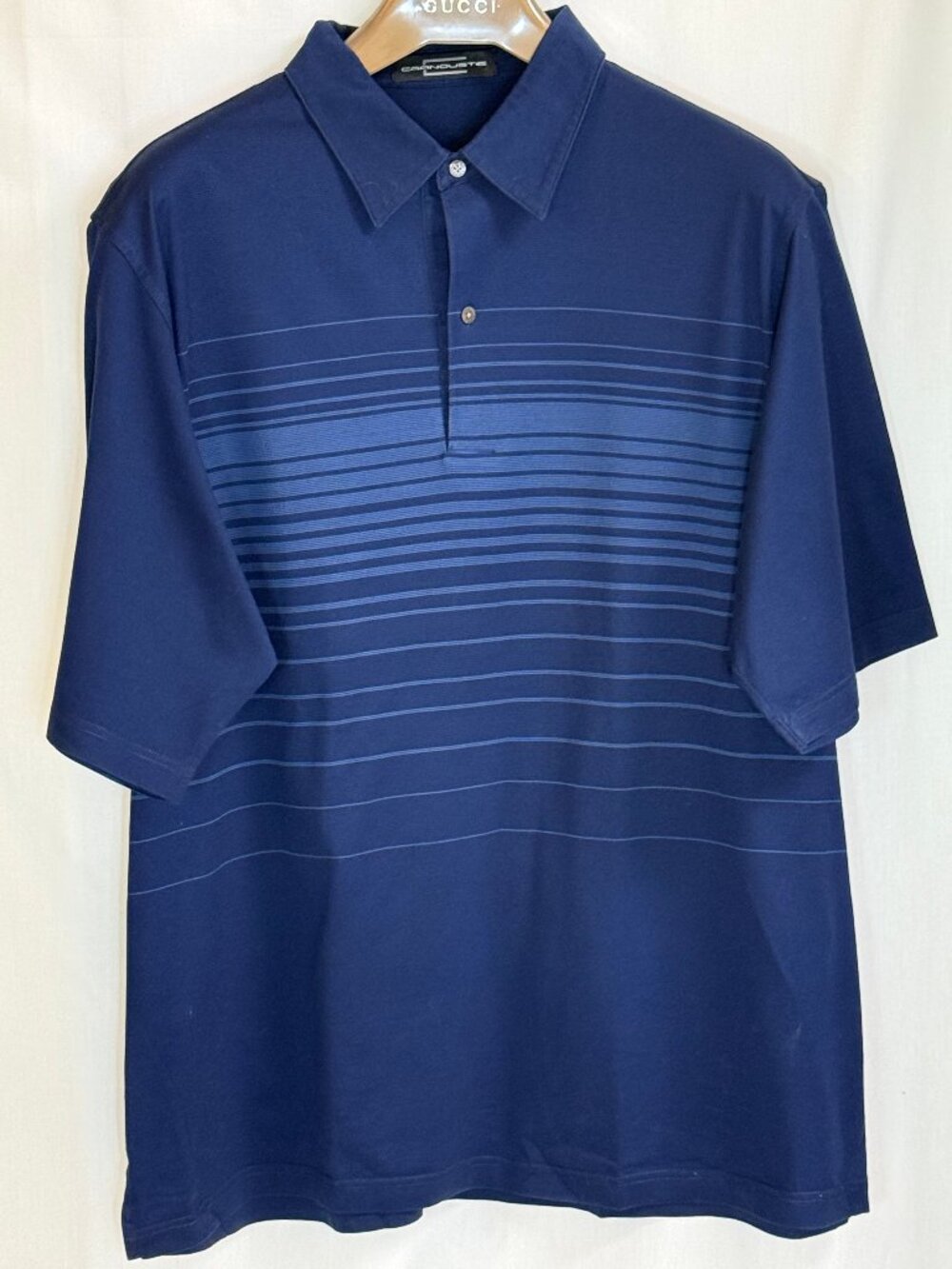 Carnoustie Men's Short Sleeves w/ Collar Striped Polo Shirt - Midnight Blue - XL